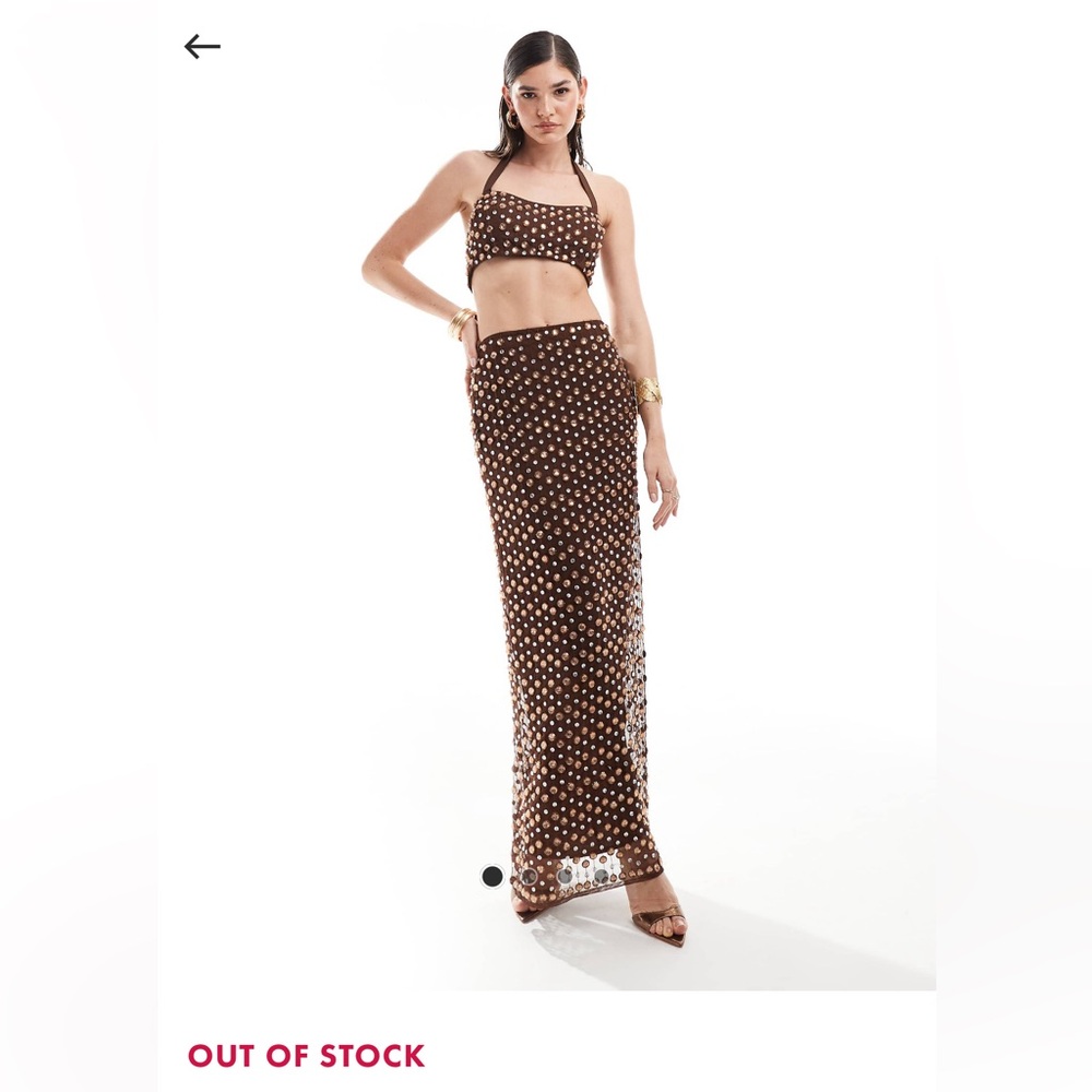 ASOS Chocolate Maxi Skirt and Crop Top
